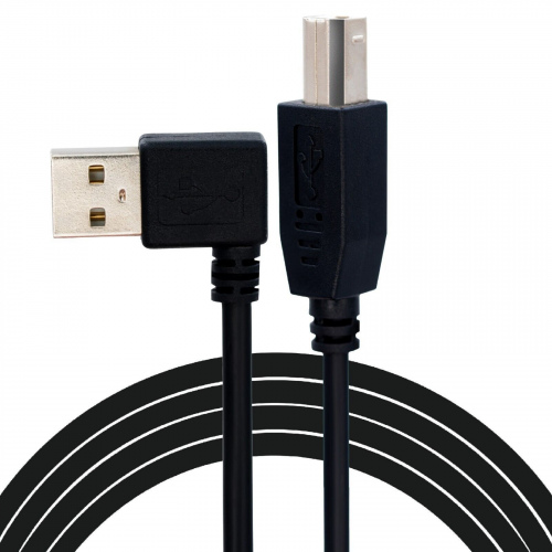 1.5m USB2.0 Druckerkabel Stecker A-B gewinkelt schwarz