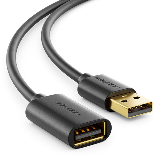 1,5m USB2.0 Verlängerung Steckler A schwarz