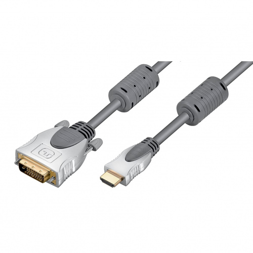 3m HDMI Premium Kabel auf DVI-D 24+1 grau vergoldet