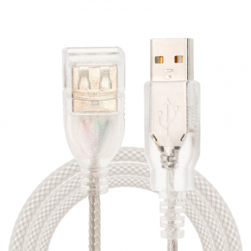 1,4m USB2.0 Verlängerung USB A Stecker Buchse transparent